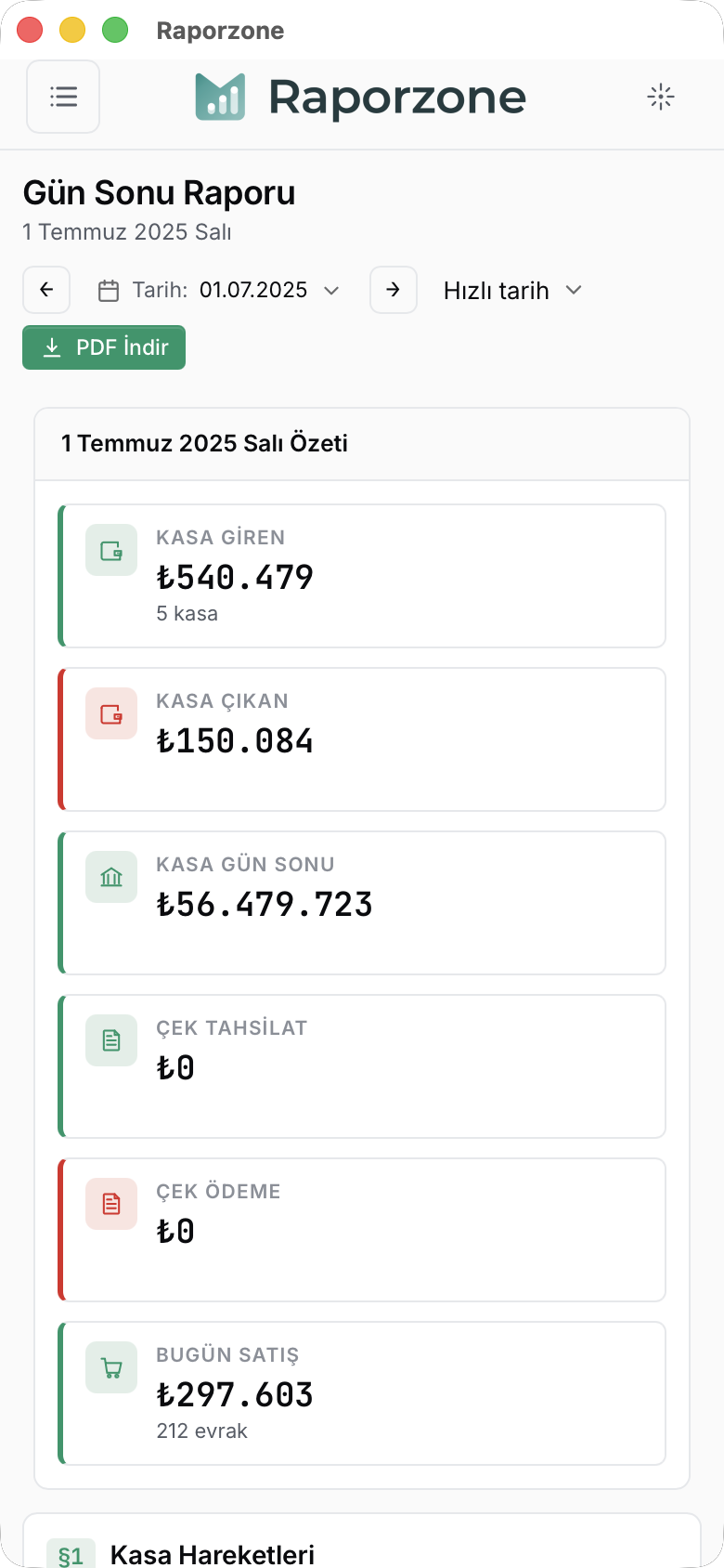 Gün Sonu Raporu
